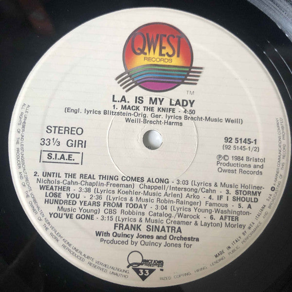 Frank Sinatra With Quincy Jones And Orchestra* : L.A. Is My Lady (LP, Album)