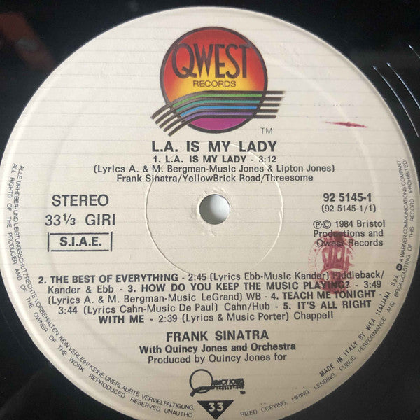 Frank Sinatra With Quincy Jones And Orchestra* : L.A. Is My Lady (LP, Album)