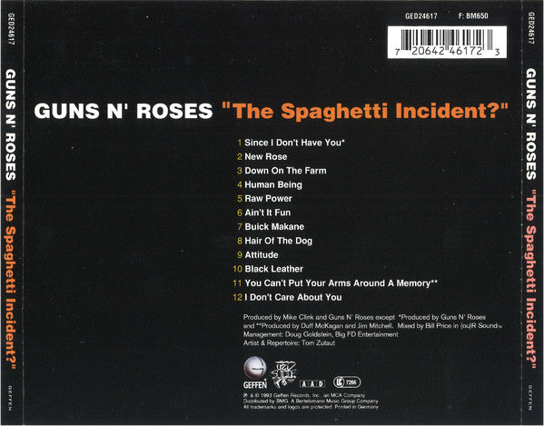 Guns N' Roses : "The Spaghetti Incident?" (CD, Album, Son)