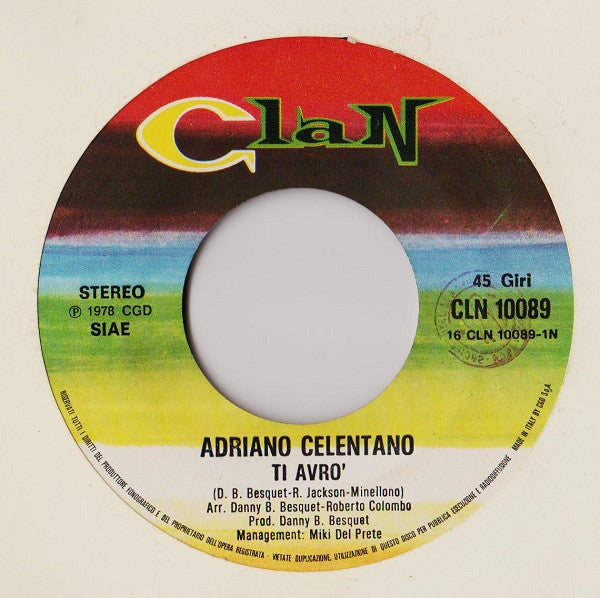 Adriano Celentano : Ti Avrò (7", Single)