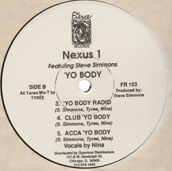 Nexus 1 Featuring Steve Simmons : 'Yo Body (12")