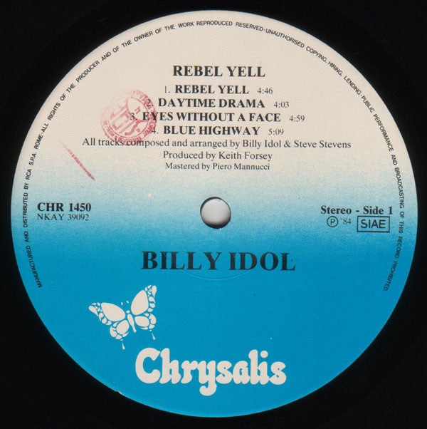 Billy Idol : Rebel Yell (LP, Album)