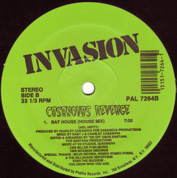 Casanovas Revenge* : Bat House (12")