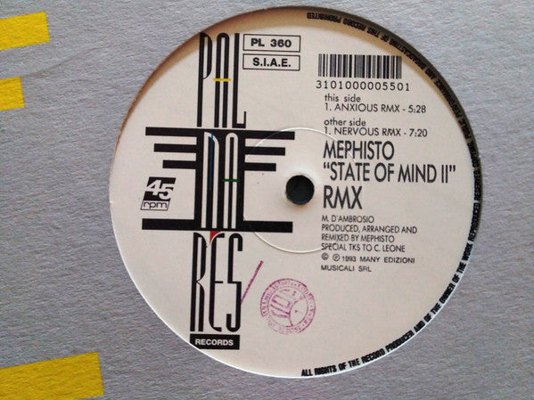 Mephisto : State Of Mind II (Remix) (12")