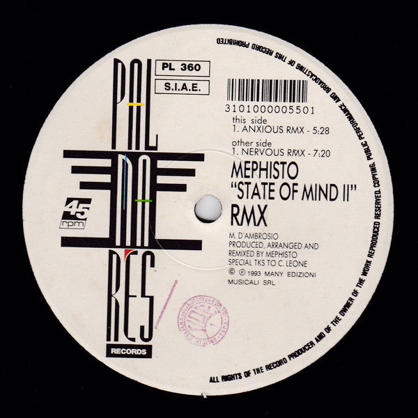 Mephisto : State Of Mind II (Remix) (12")