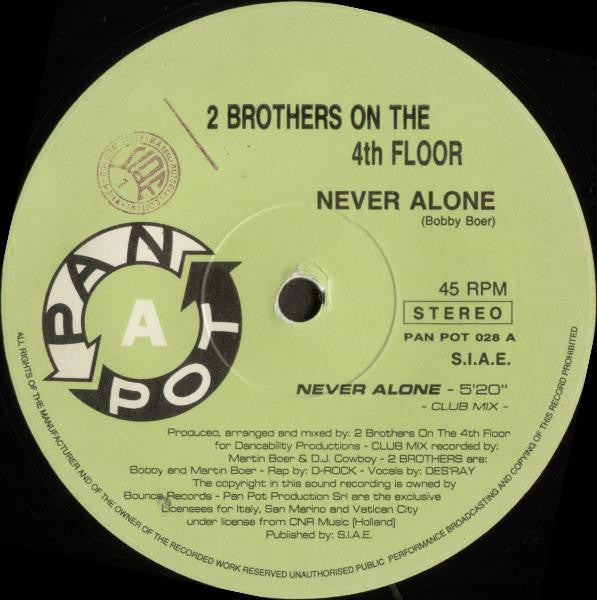 2 Brothers On The 4th Floor : Never Alone (12")