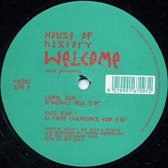 House Of History : Welcome (12")