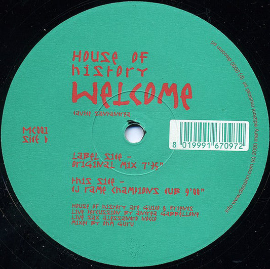 House Of History : Welcome (12")