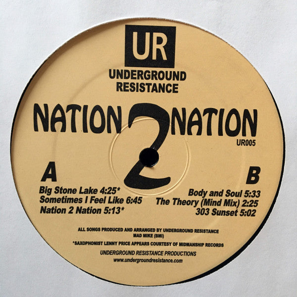 Underground Resistance : Nation 2 Nation (12", RE)