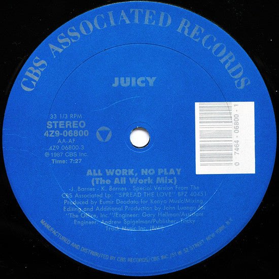 Juicy : All Work, No Play (12")