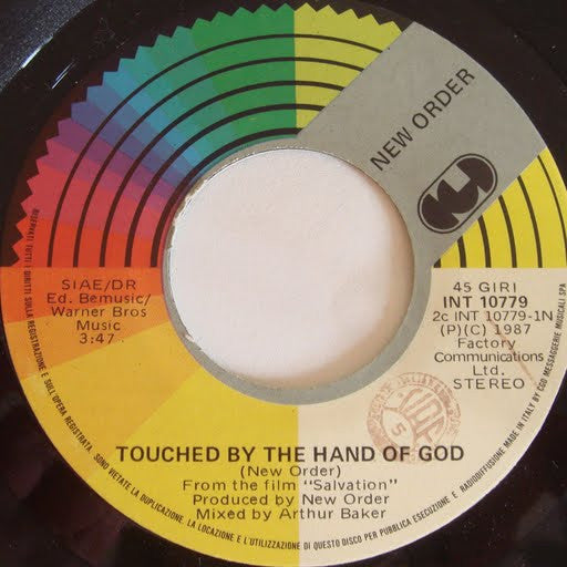 New Order : Touched By The Hand Of God (7", Single)