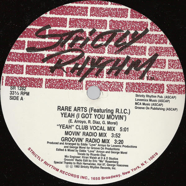 Rare Arts Featuring R.I.C. (2) : Yeah (I Got You Movin') (12")