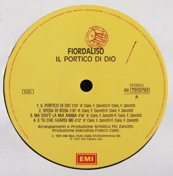 Fiordaliso : Il Portico Di Dio (LP, Album)
