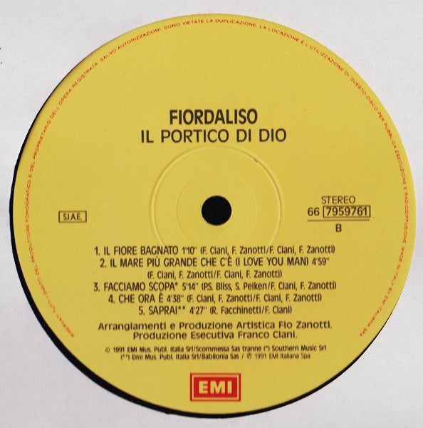 Fiordaliso : Il Portico Di Dio (LP, Album)