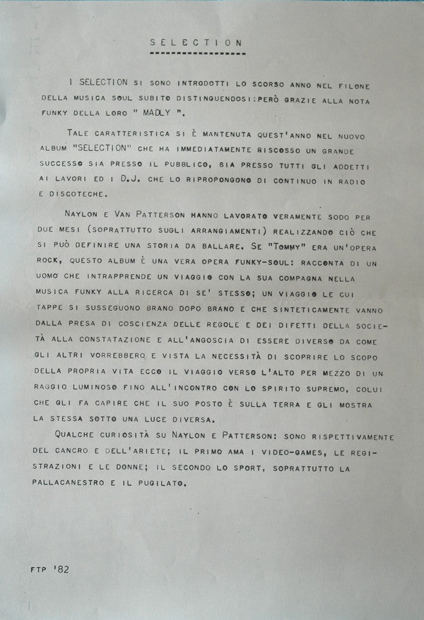 Selection : Selection (LP, Album)