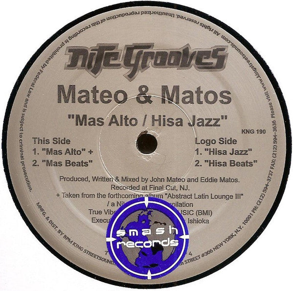 Mateo & Matos : Mas Alto / Hisa Jazz (12")