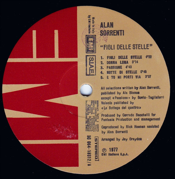 Alan Sorrenti : Figli Delle Stelle (LP, Album)