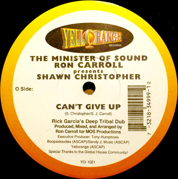 Ron Carroll Presents Shawn Christopher : Can't Give Up (12")