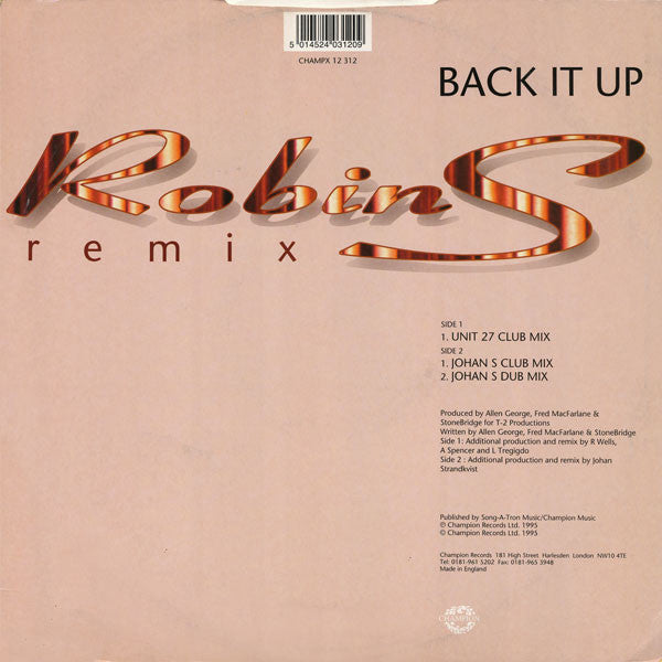 Robin S* : Back It Up (Remix) (12")