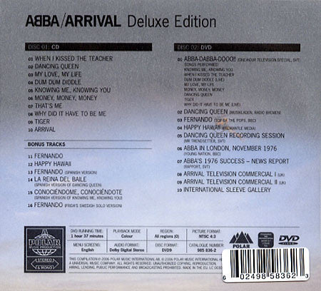 ABBA : Arrival (CD, Album, RE, RM + DVD-V, Mono, NTSC + Dlx)