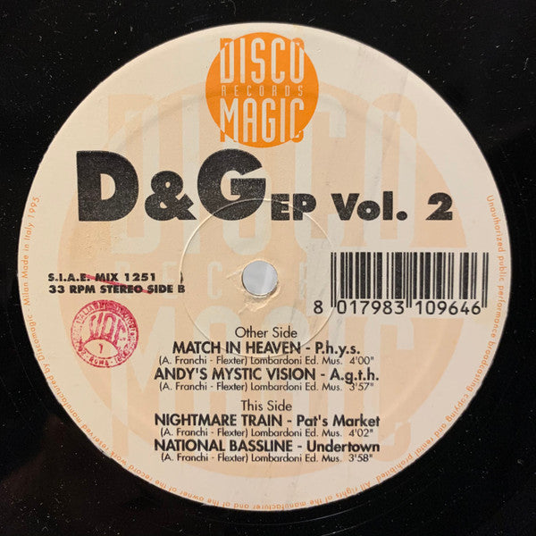 D & G* : Progressive E.P. Volumedue (12", EP)