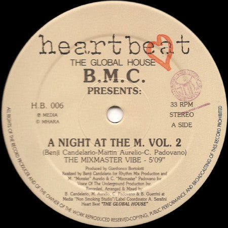 B.M.C. (2) : A Night At The M. Vol. 2 (12")