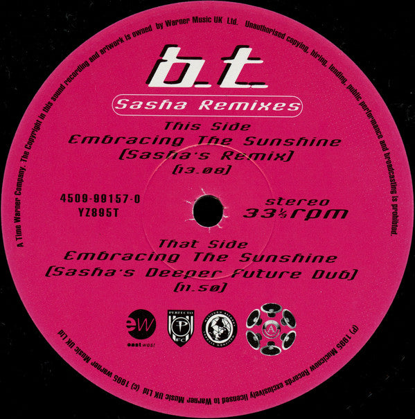 B.T.* : Embracing The Sunshine (Sasha Remix) (12", Single)