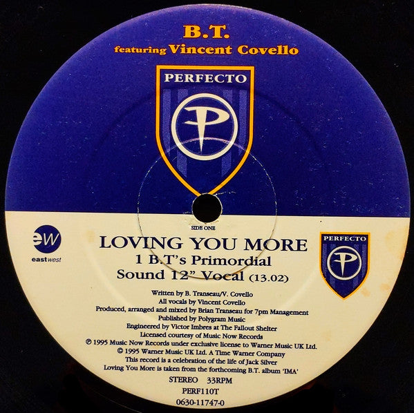 B.T.* Featuring  Vincent Covello : Loving You More (12")