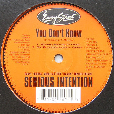 Serious Intention : You Don't Know (12")