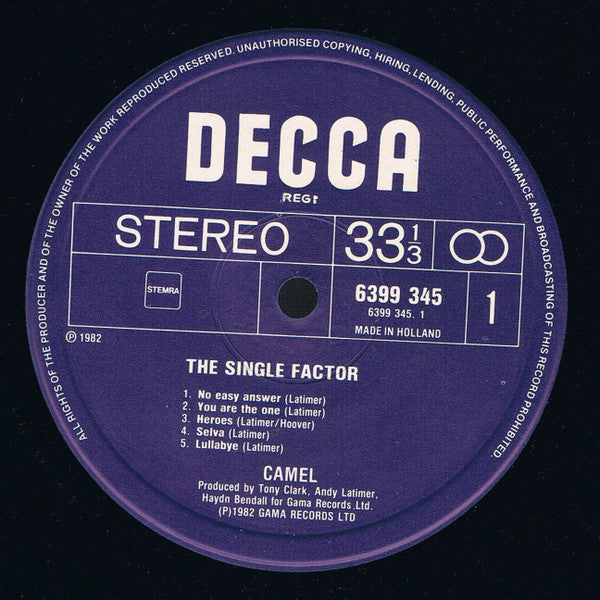 Camel : The Single Factor (LP, Album)