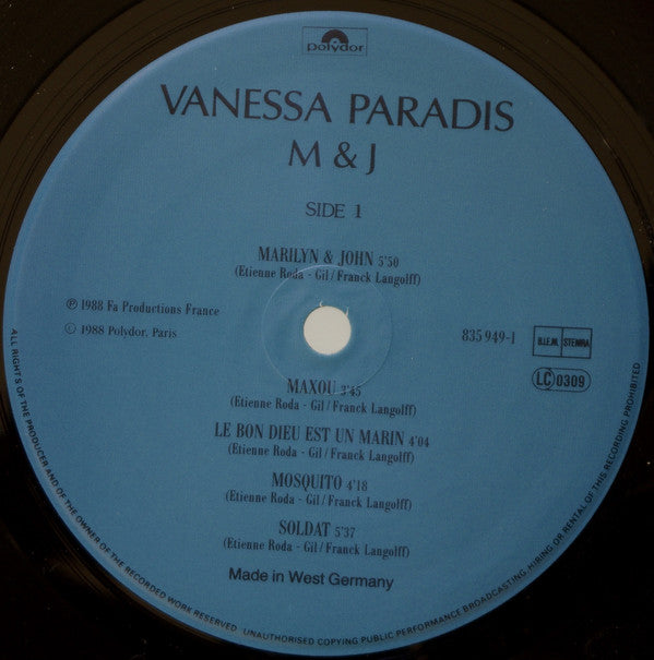 Vanessa Paradis : M & J (LP, Album)