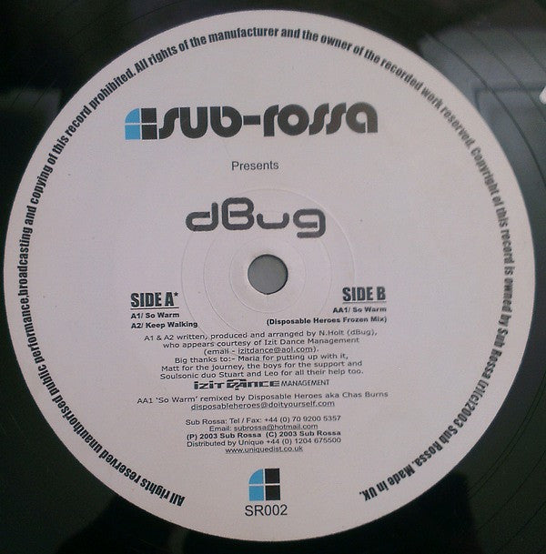 Dbug : So Warm (12")