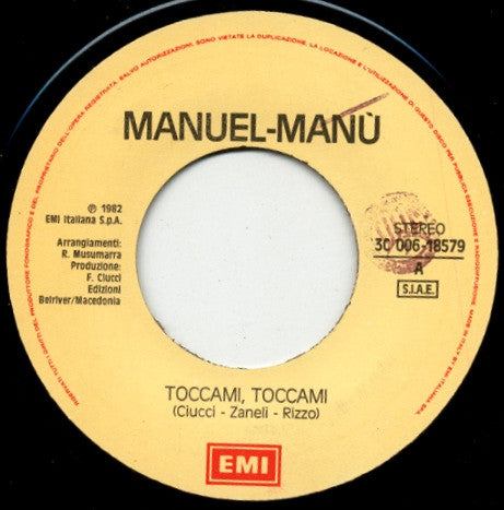 Manuel Manù : Toccami Toccami (7", Single)