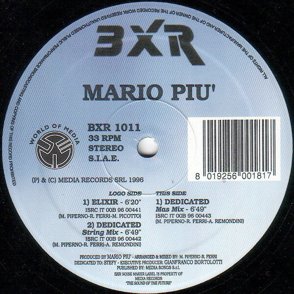 Mario Piu'* : Elixir / Dedicated (12")