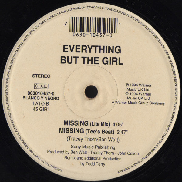 Everything But The Girl : Missing (12")