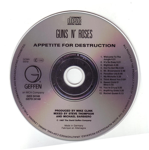 Guns N' Roses : Appetite For Destruction (CD, Album, RE, Son)