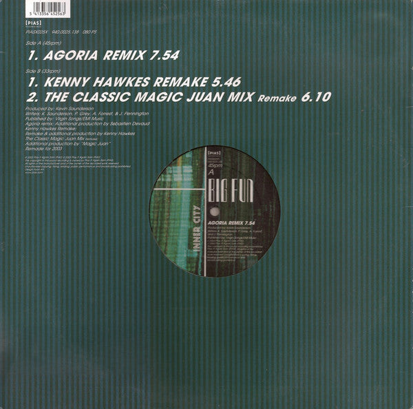 Inner City : Big Fun (Agoria Remix / Kenny Hawkes Remake / The Classic Magic Juan Mix Remake) (12")