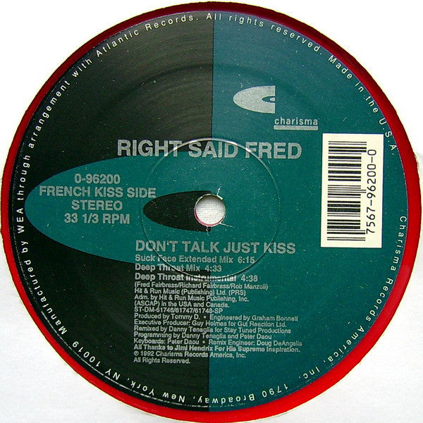 Right Said Fred : Don't Talk Just Kiss (12", Red)