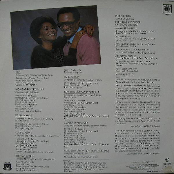 Ramsey Lewis & Nancy Wilson : The Two Of Us (LP, Album)