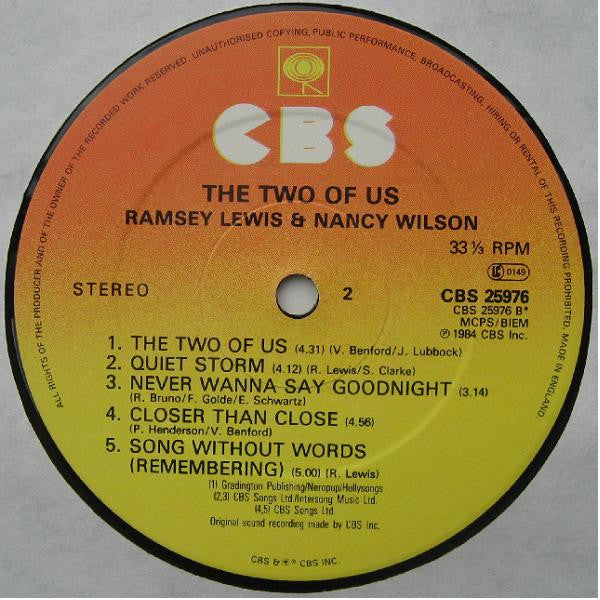 Ramsey Lewis & Nancy Wilson : The Two Of Us (LP, Album)