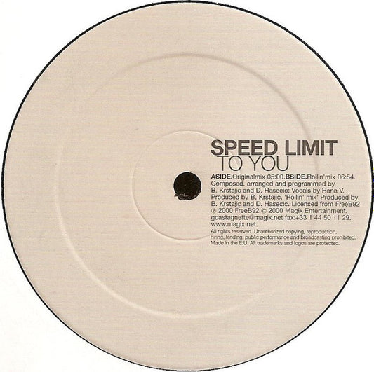 Speed Limit (3) : To You (12")