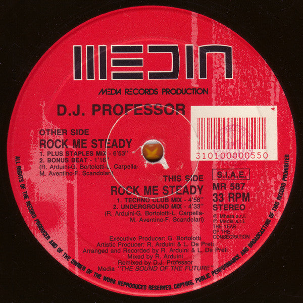 D.J. Professor* : Rock Me Steady (12", Red)