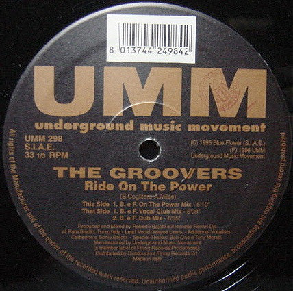 The Groovers : Ride On The Power (12")