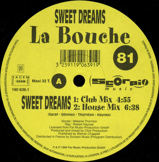 La Bouche : Sweet Dreams (12", Maxi)