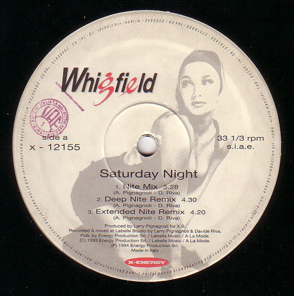Whigfield : Saturday Night (Remix '94) (12")