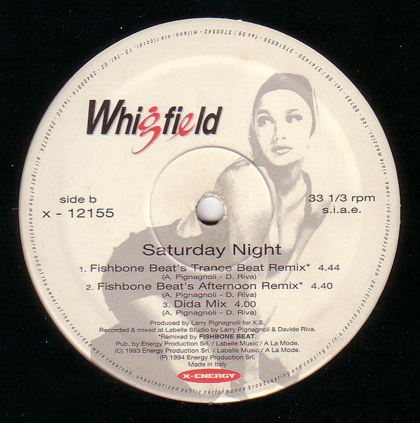Whigfield : Saturday Night (Remix '94) (12")