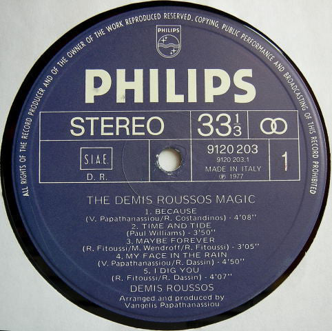 Demis Roussos : The Demis Roussos Magic (LP, Album, Gat)