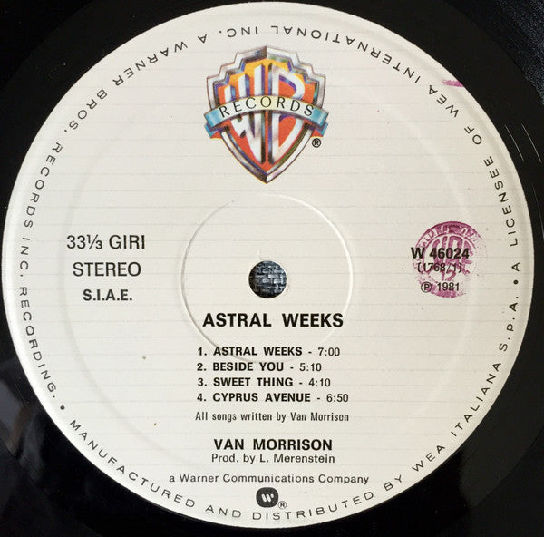 Van Morrison : Astral Weeks (LP, Album, RE)