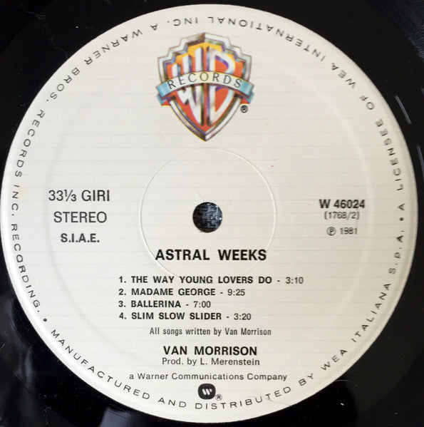 Van Morrison : Astral Weeks (LP, Album, RE)