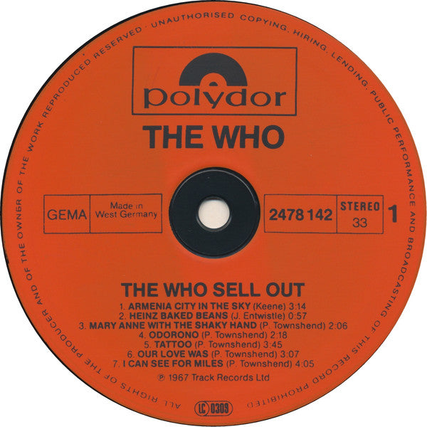 The Who : The Who Sell Out (LP, Album, RE)